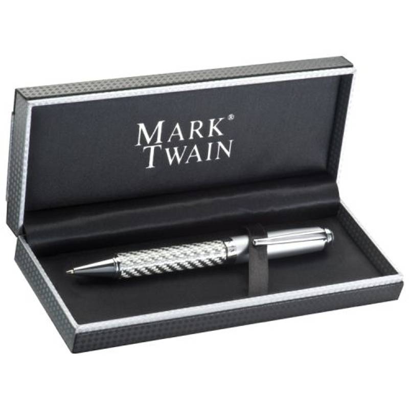 Kovové pero značky Mark Twain v darčekovej krabičke, strieborná